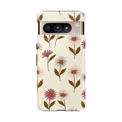 Pretty Cream & Rose Daisy Pattern Phone Case
