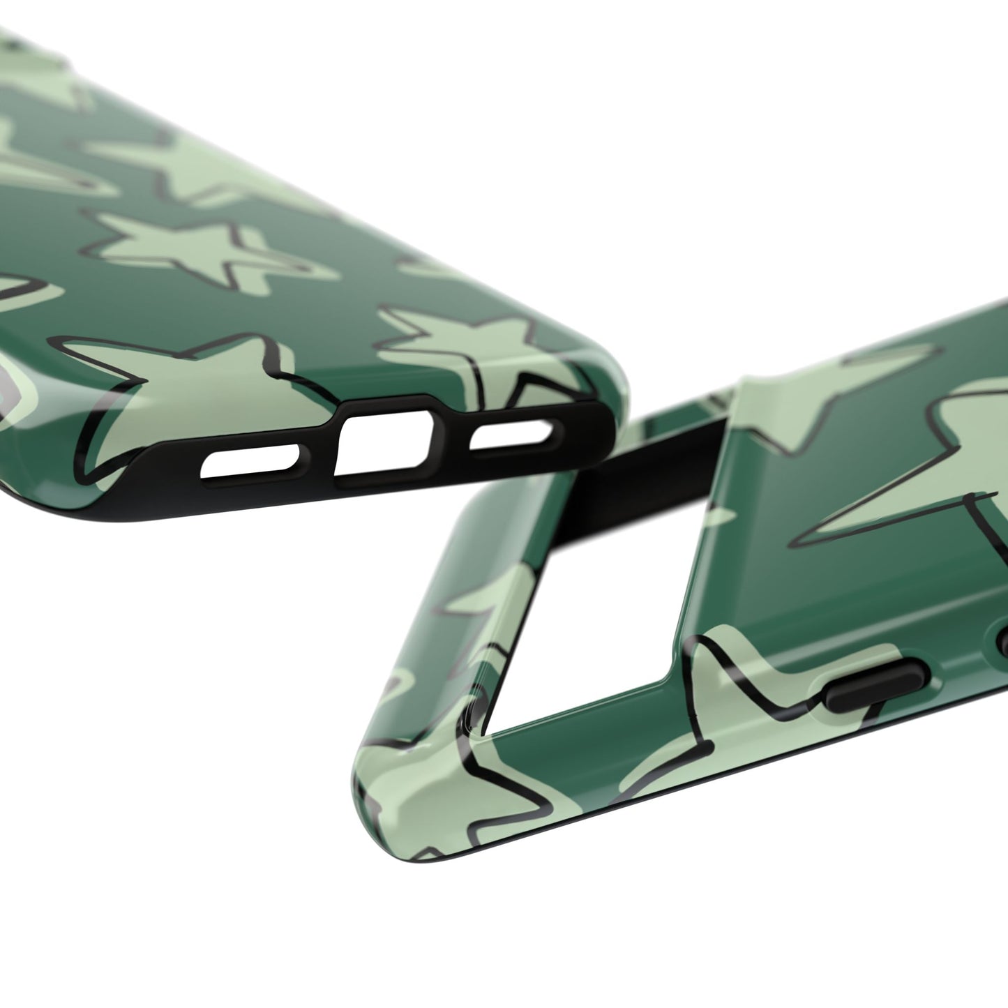 Forest Green Doodle Star Phone Case