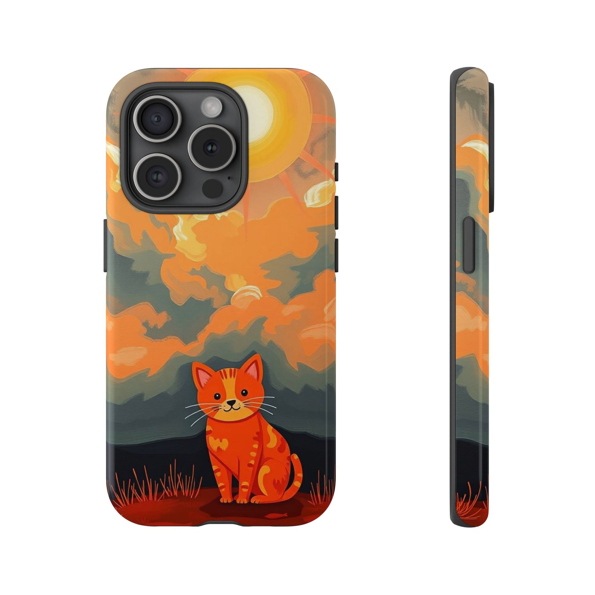 Acrylic Painting Style Cat Design Phone Case - Multicolor Phone Case - iPhone 15 Pro / Glossy