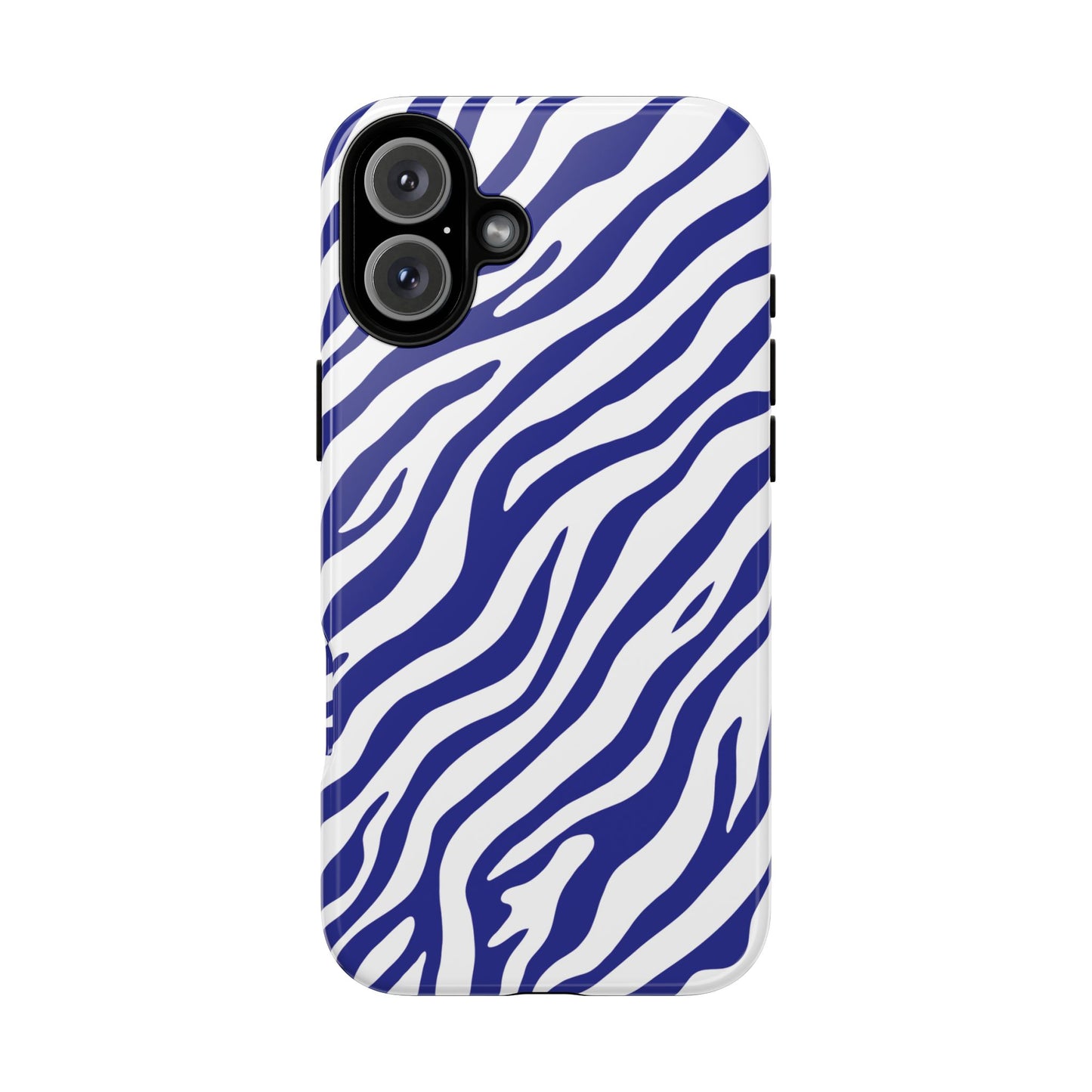 Stylish Electric Blue Zebra Print Phone Case