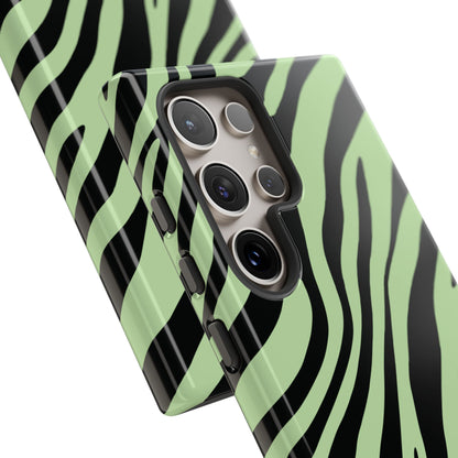 Modern Mint Zebra Print Phone Case