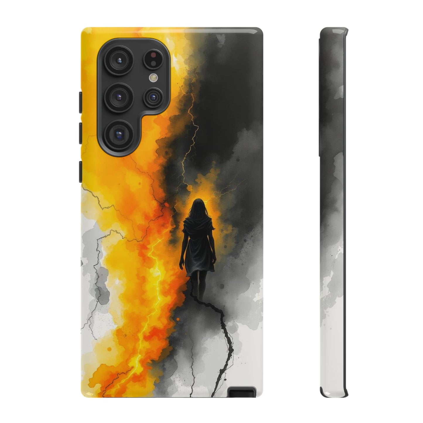 Samsung Galaxy S22 Ultra / Glossy Phone Case - Watercolour Gothic Silhouette of a Woman Phone Case