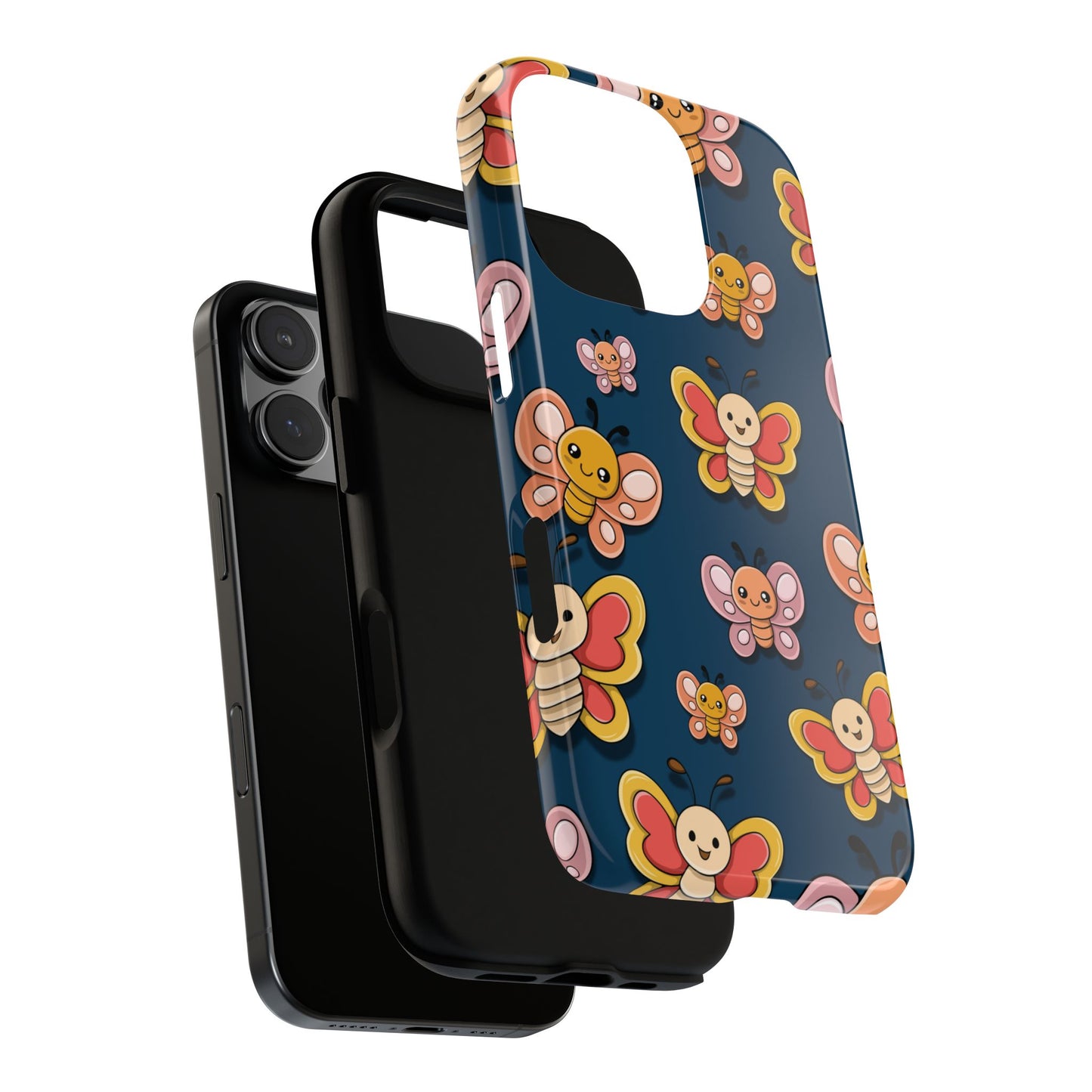 Dark Blue Butterfly Sticker Design Phone Case - Blue Phone Case