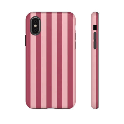 Pink Stripe Pattern Phone Case - Pink Phone Case - iPhone XS / Glossy