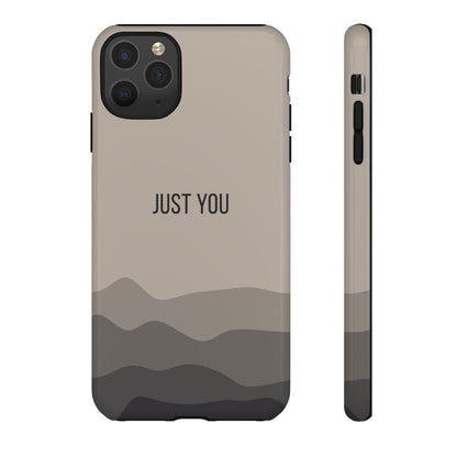 iPhone 11 Pro Max / Glossy Phone Case - Minimalist Beige Waves ’Just You’ Statement Phone Case
