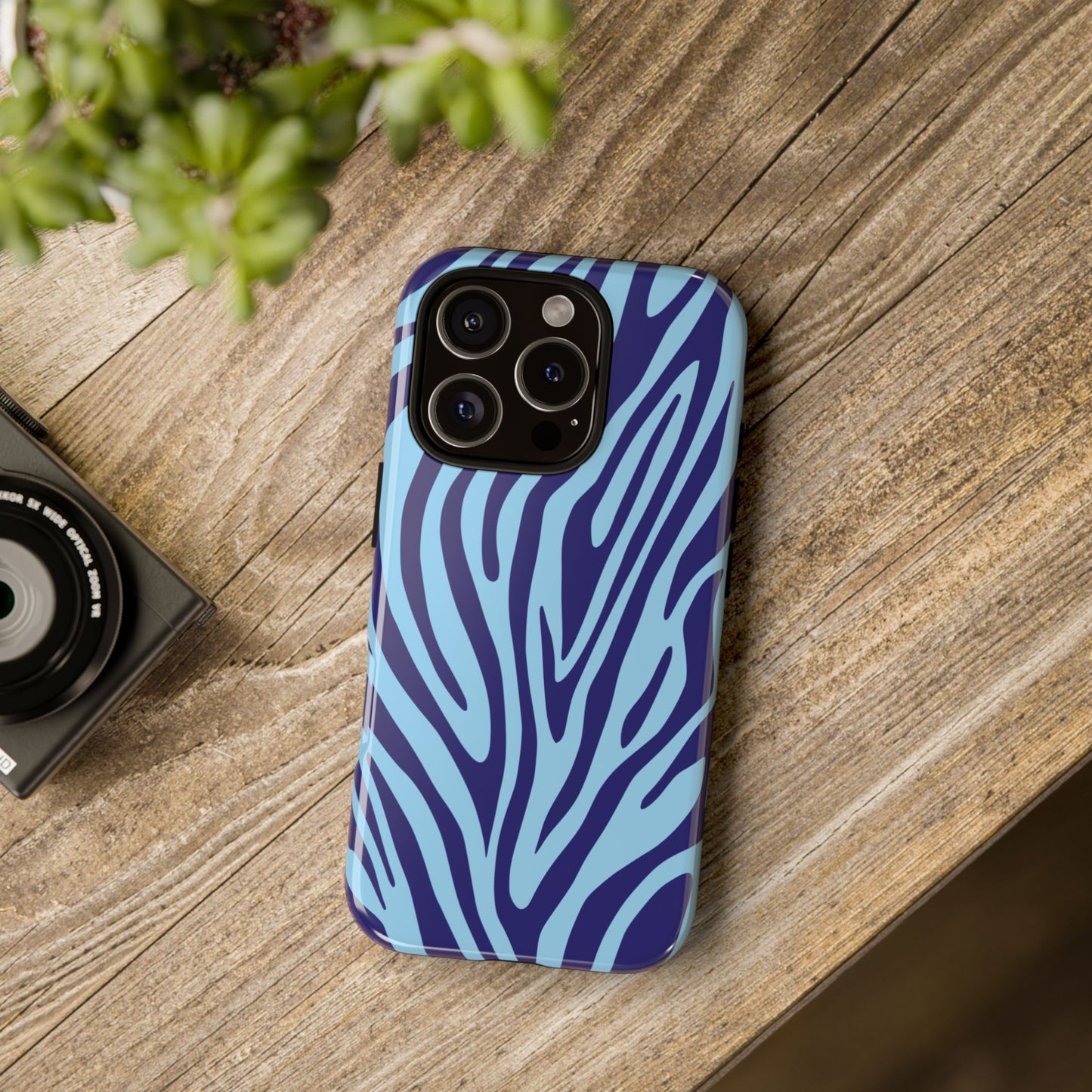 Boutique Sky Blue Tiger Print Phone Case