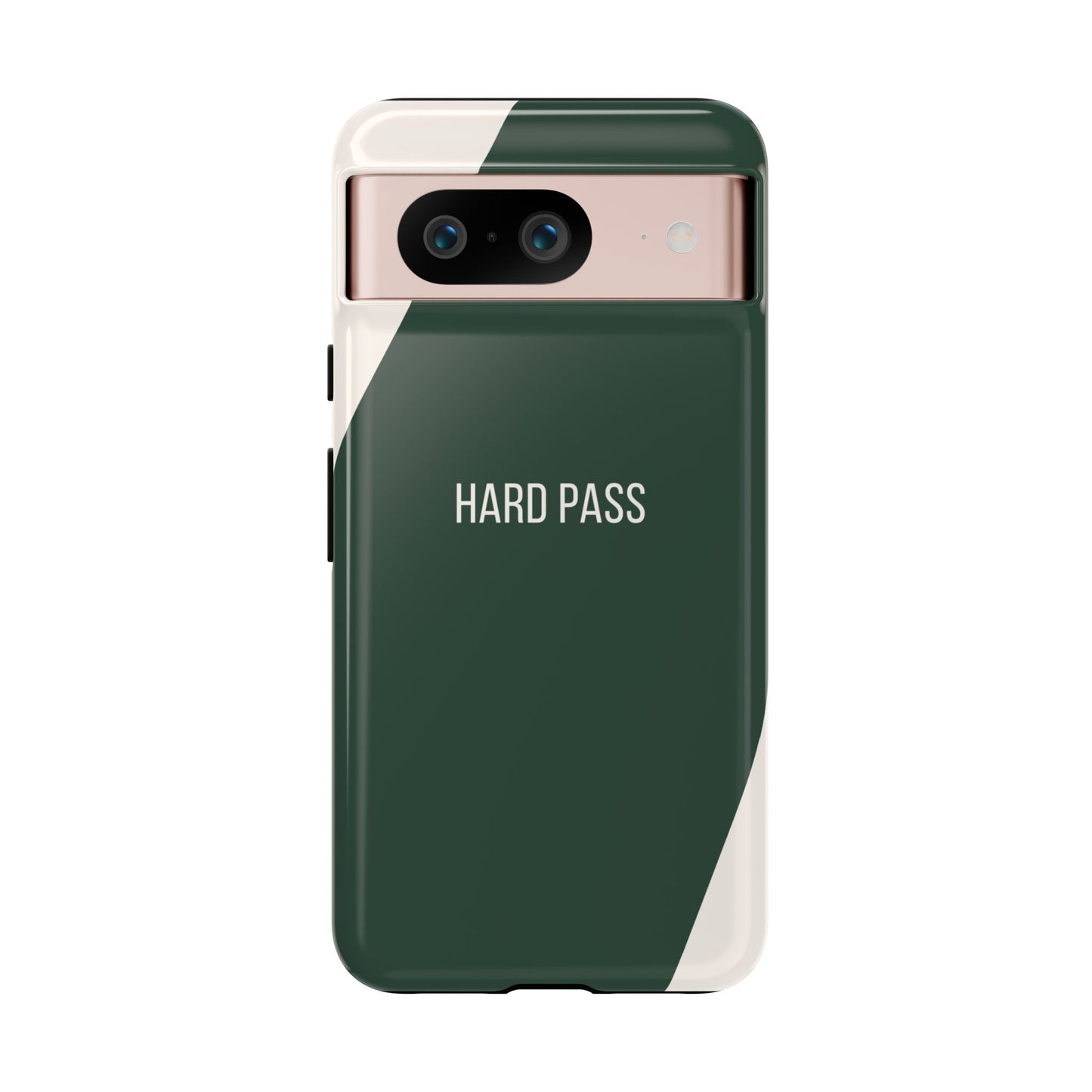 Google Pixel 8 / Glossy Phone Case - Sassy Statement Case ’Hard Pass’ in Green & White