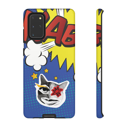 Samsung Galaxy S20+ / Glossy Phone Case - Bold Blue Pop Art Cat Phone Case
