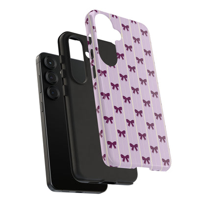 Retro Plum Purple Bow Pattern Phone Case