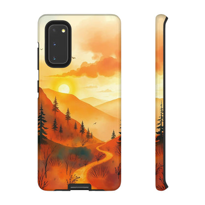 Samsung Galaxy S20 / Glossy Phone Case - Golden Sunset Design Phone Case