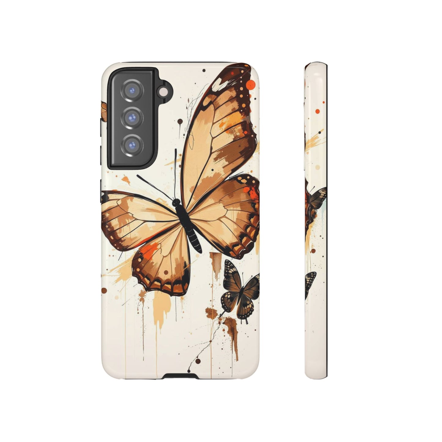 Samsung Galaxy S21 FE / Glossy Phone Case - Acrylic Style Butterflies Design Phone Case