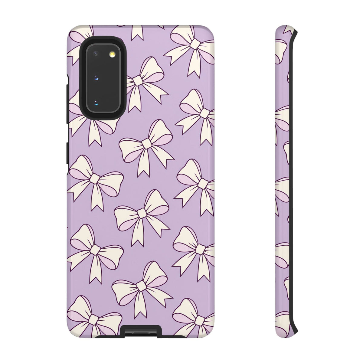Chic Lilac Bow Pattern Phone Case