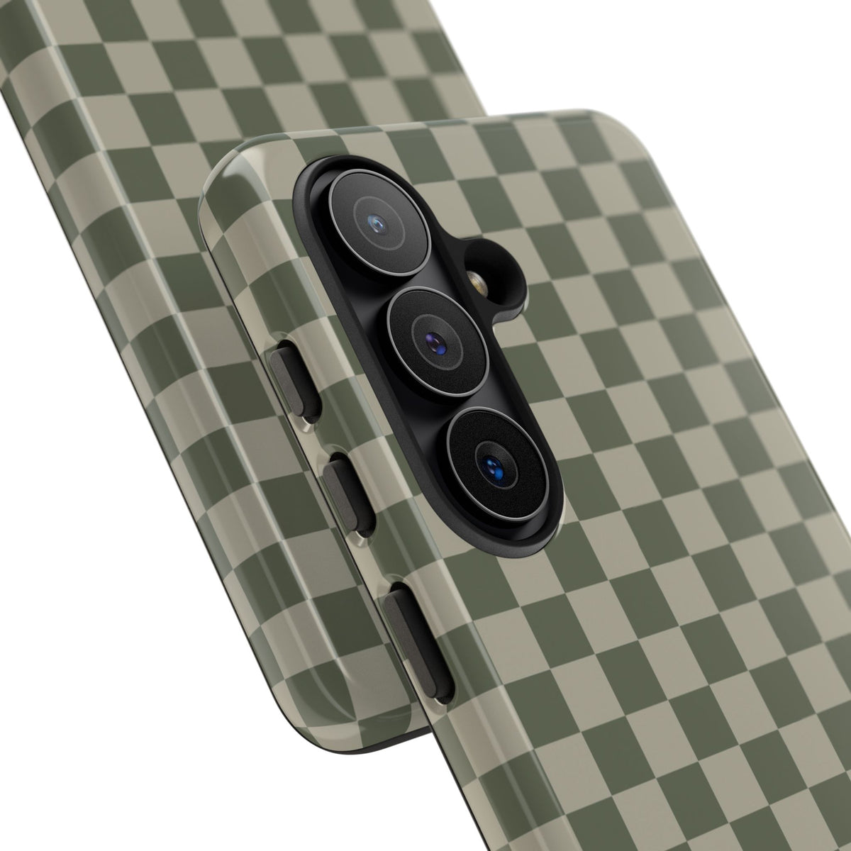 Bold Olive Green Checked Pattern Phone Case - Green Phone Case