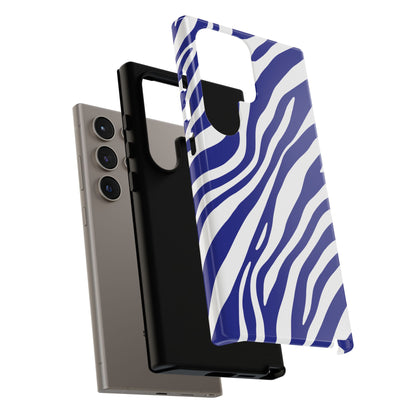 Modern Electric Blue Zebra Print Phone Case