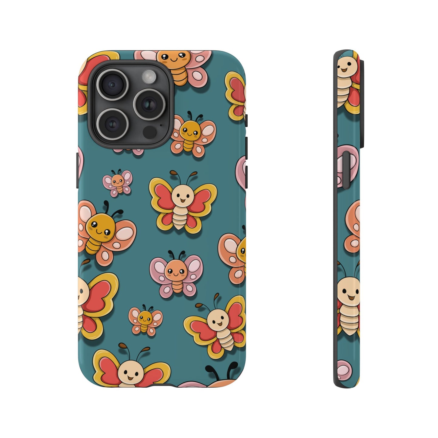 Blue Butterfly Sticker Design Phone Case - Blue Phone Case - iPhone 15 Pro Max / Glossy