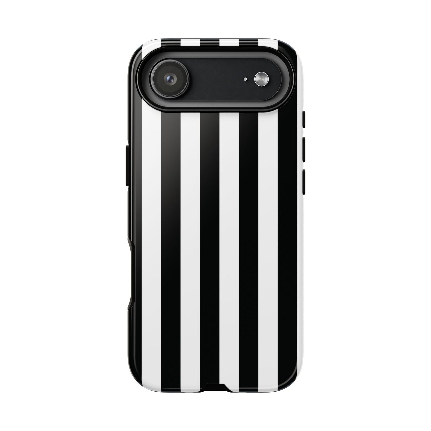 iPhone 17 Air / Glossy Phone Case - Simple Black & White Stripe Pattern Phone Case