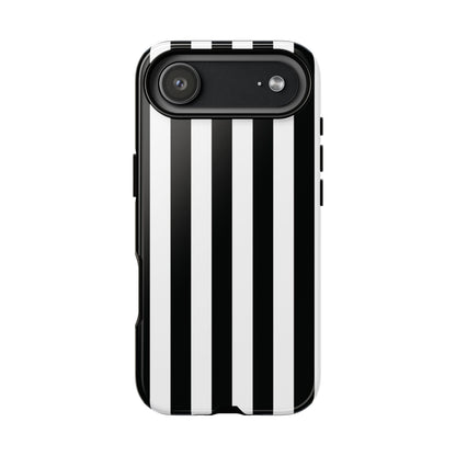 iPhone 17 Air / Glossy Phone Case - Simple Black & White Stripe Pattern Phone Case