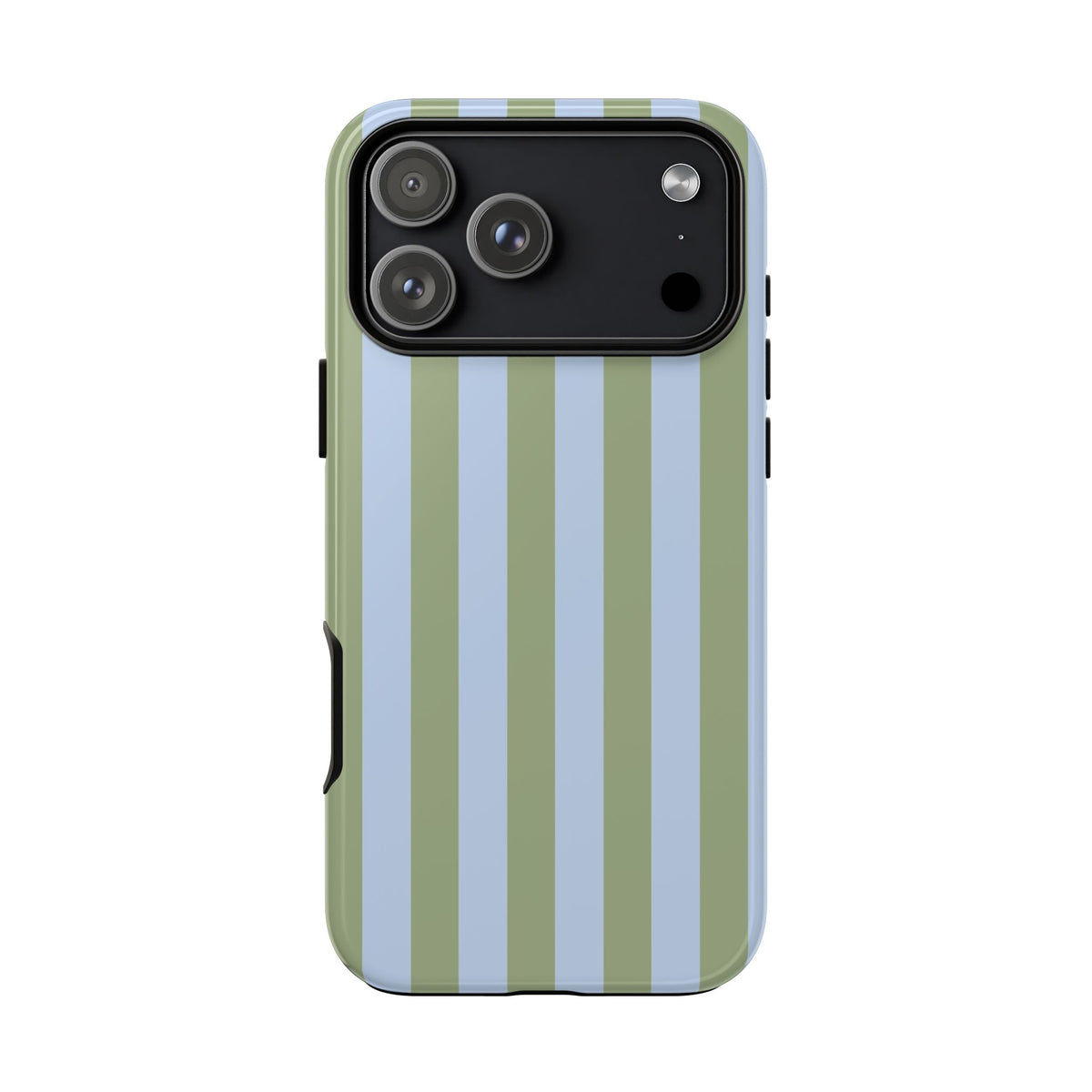 Trendy Ice Blue & Green Stripe Pattern Phone Case - Blue Phone Case - iPhone 17 Pro Max / Glossy