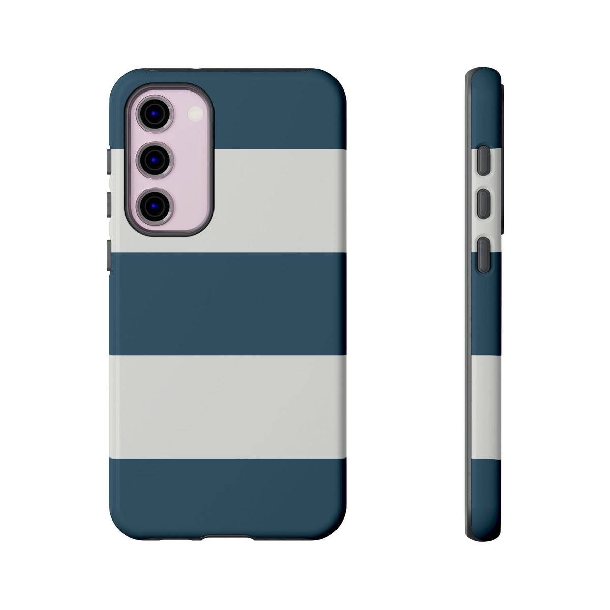 Blue & White Horizontal Stripe Pattern Phone Case - Blue Phone Case - Samsung Galaxy S23 Plus / Glossy