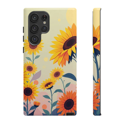 Modern Flat Sunflower Design Phone Case - Multicolor Phone Case - Samsung Galaxy S22 Ultra / Glossy