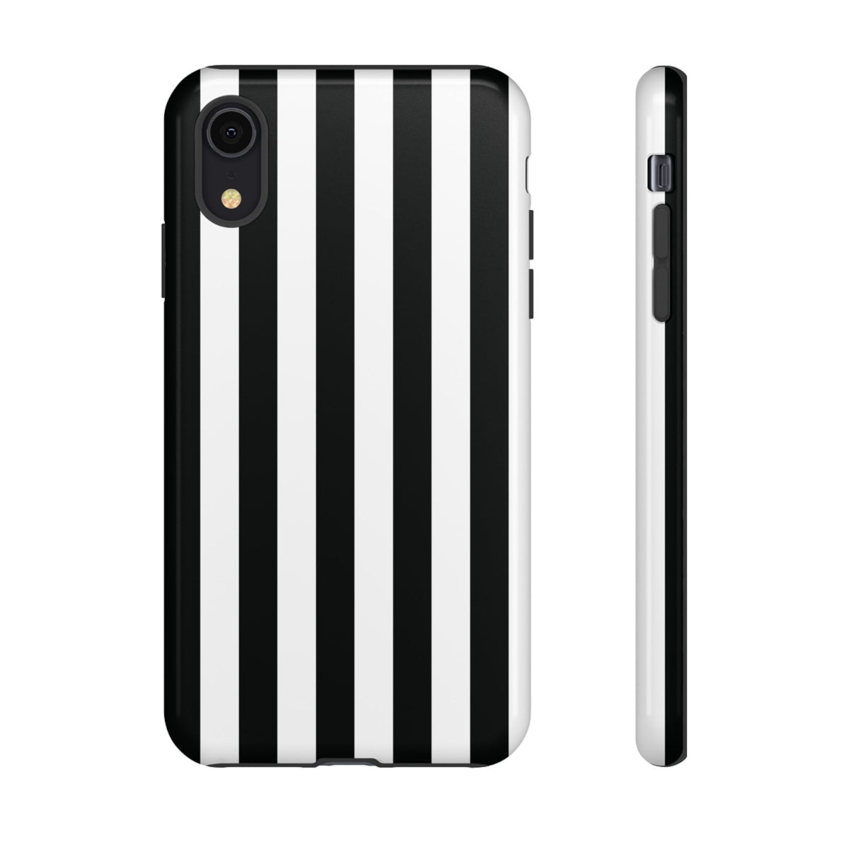 Simple Black & White Stripe Pattern Phone Case - White Phone Case - iPhone XR / Glossy
