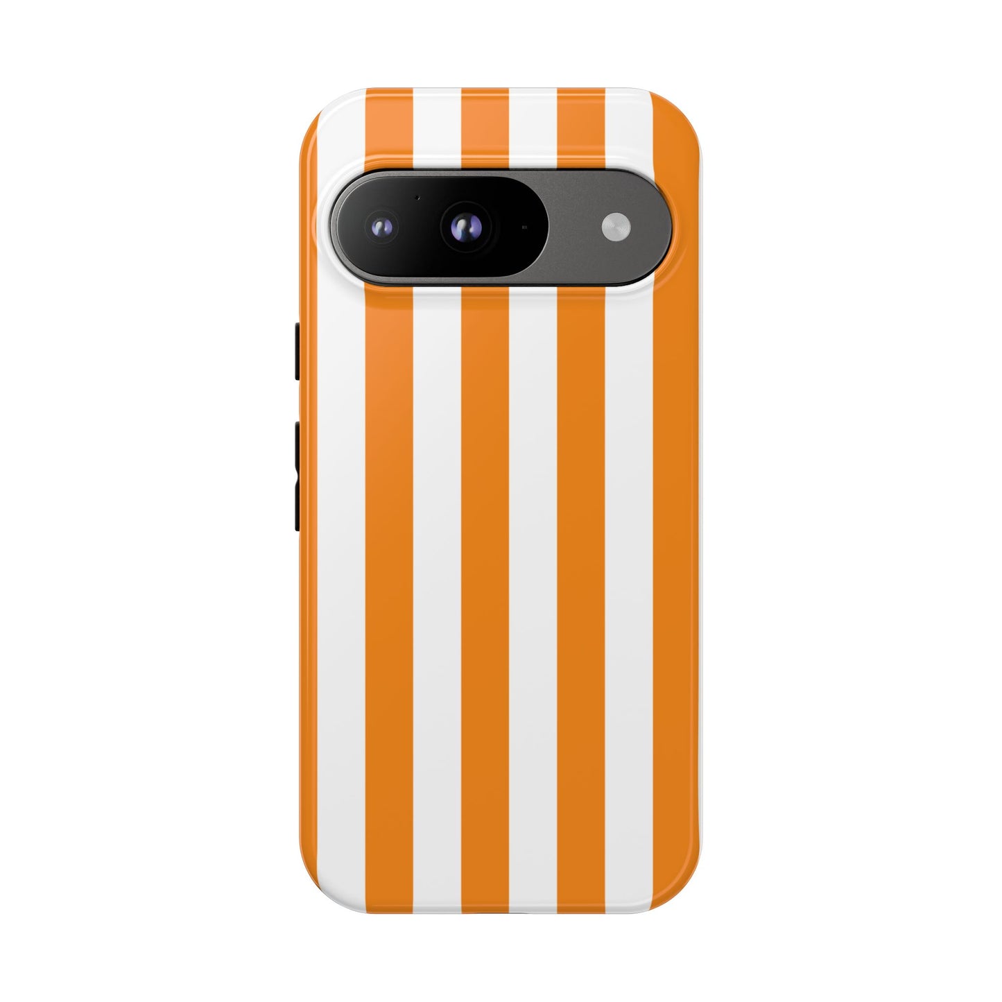Google Pixel 9 / Glossy Phone Case - Simple Yellow & White Stripe Pattern Phone Case