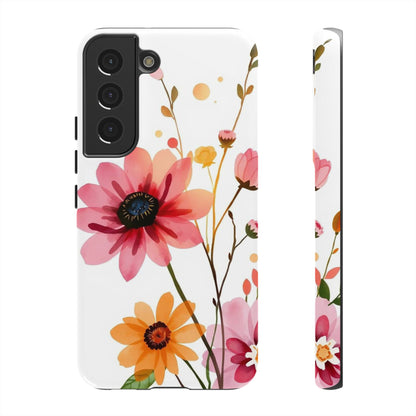 Samsung Galaxy S22 / Glossy Phone Case - Watercolour Style Simple Wildflower Design Phone Case