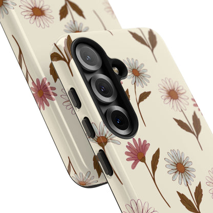 Pretty Cream & Rose Daisy Pattern Phone Case