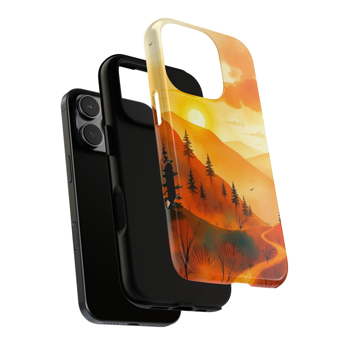 Golden Sunset Design Phone Case - Multicolor Phone Case