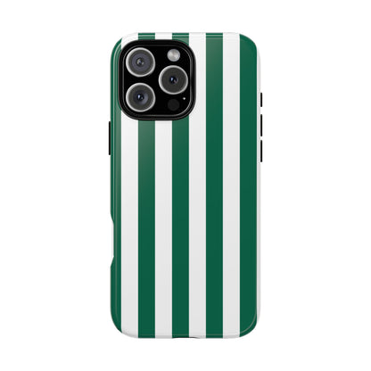 Simple Green & White Stripe Pattern Phone Case - Green Phone Case - iPhone 16 Pro Max / Glossy