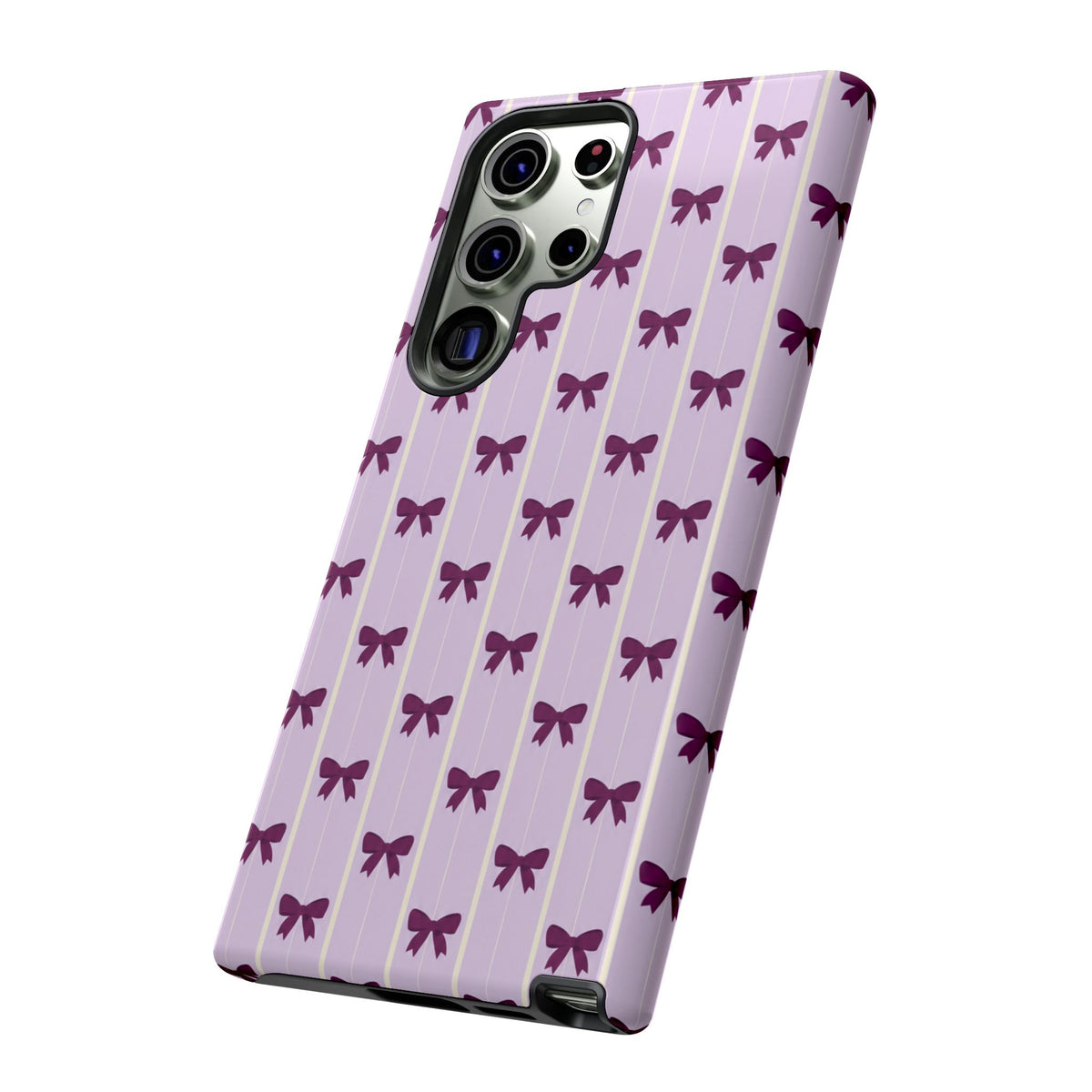 Retro Plum Purple Bow Pattern Phone Case