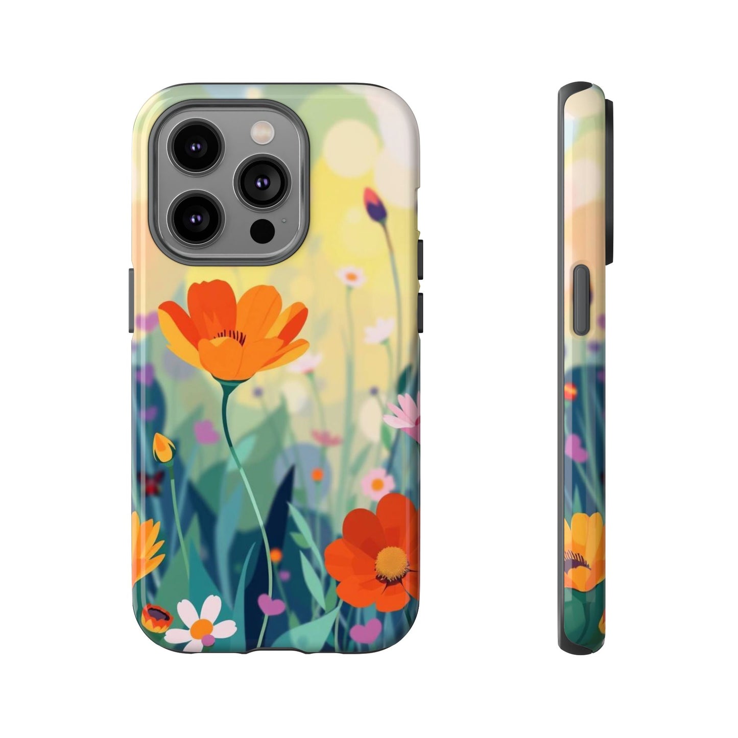 iPhone 14 Pro / Glossy Phone Case - Pop Art Style Wildflower Design Phone Case