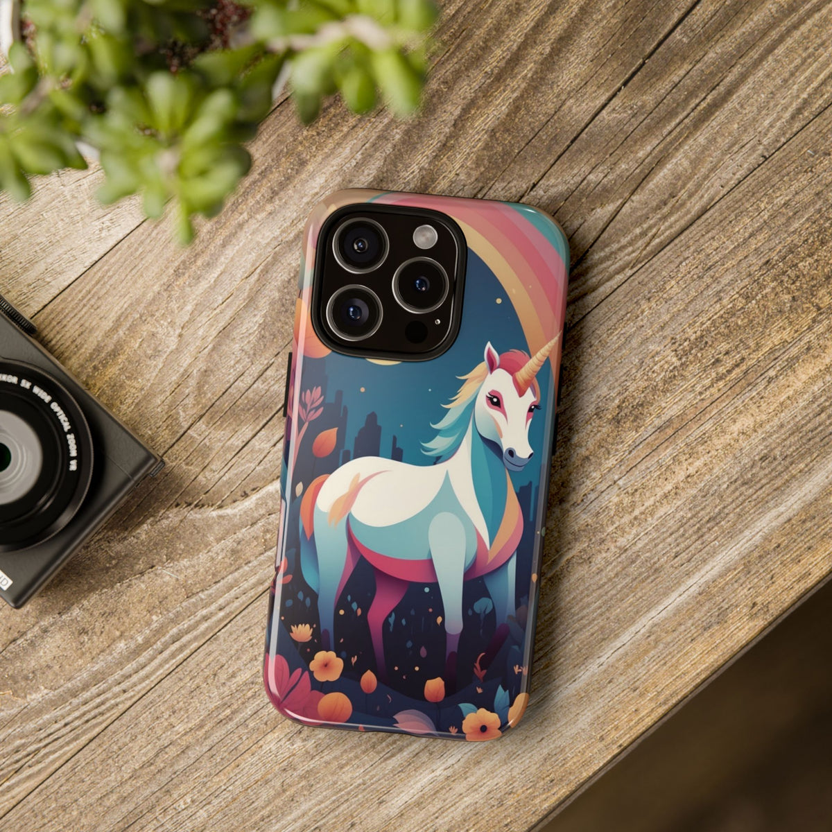 Stylised Unicorn & Rainbow Design Phone Case - Multicolor Phone Case