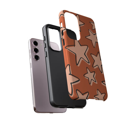 Burnt Orange Doodle Star Phone Case