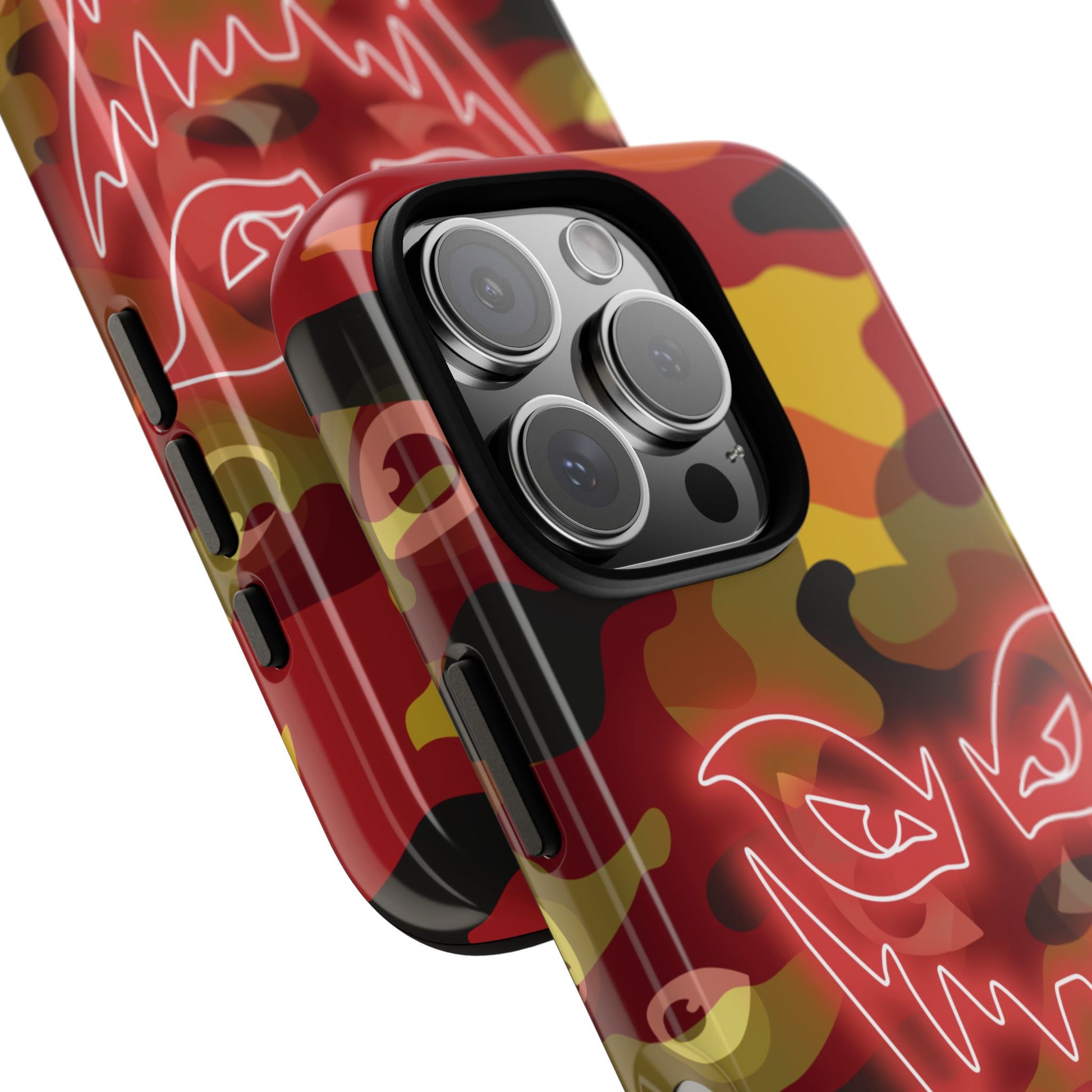 Inferno Neon Face Camo Phone Case - Red Phone Case