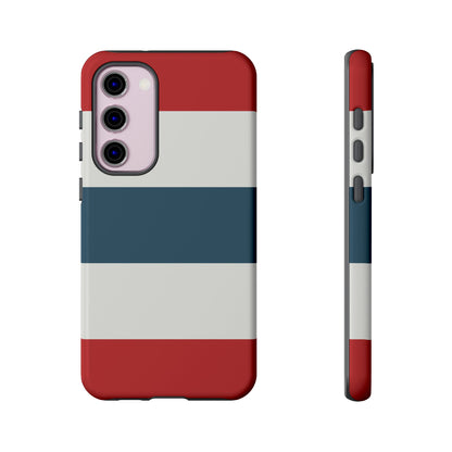 Samsung Galaxy S23 Plus / Glossy Phone Case - Red White & Blue Horizontal Stripe Pattern Phone Case