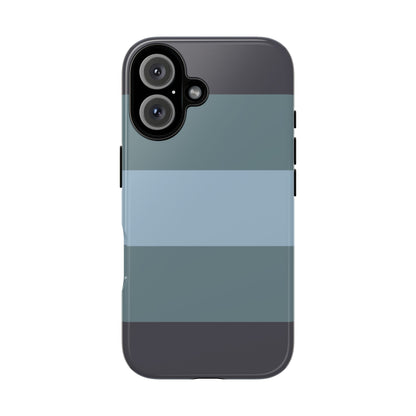Shades of Blue Horizontal Stripe Pattern Phone Case - Blue Phone Case - iPhone 16 / Glossy