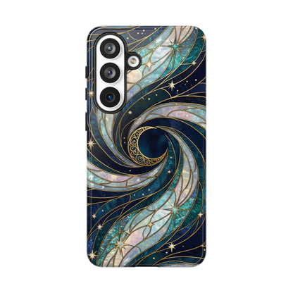 Elegant Navy & Teal Celestial Swirl Phone Case