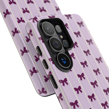 Retro Plum Purple Bow Pattern Phone Case
