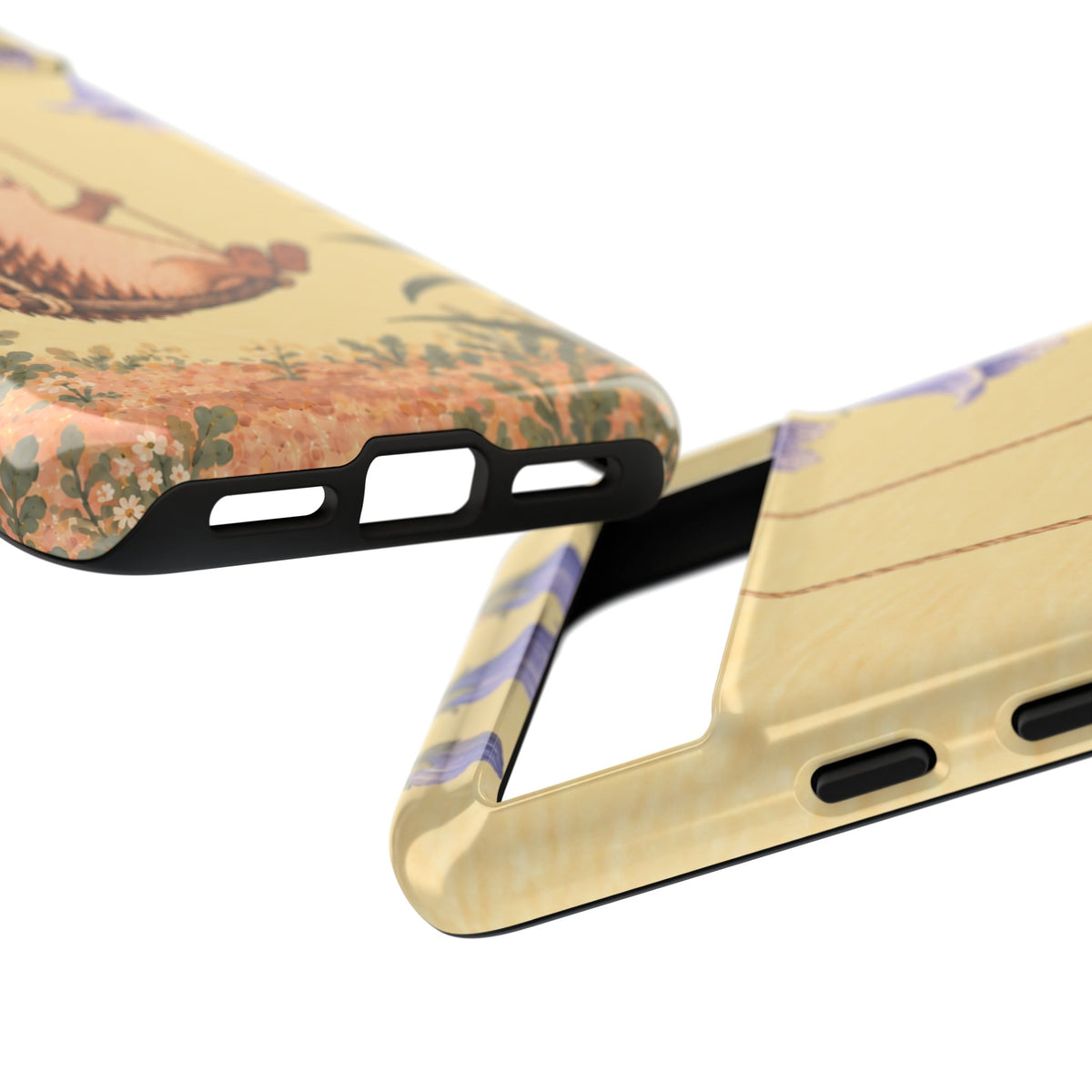 Whimsical Buttercream Hedgehog and Bluebell Phone Case - Yellow Phone Case