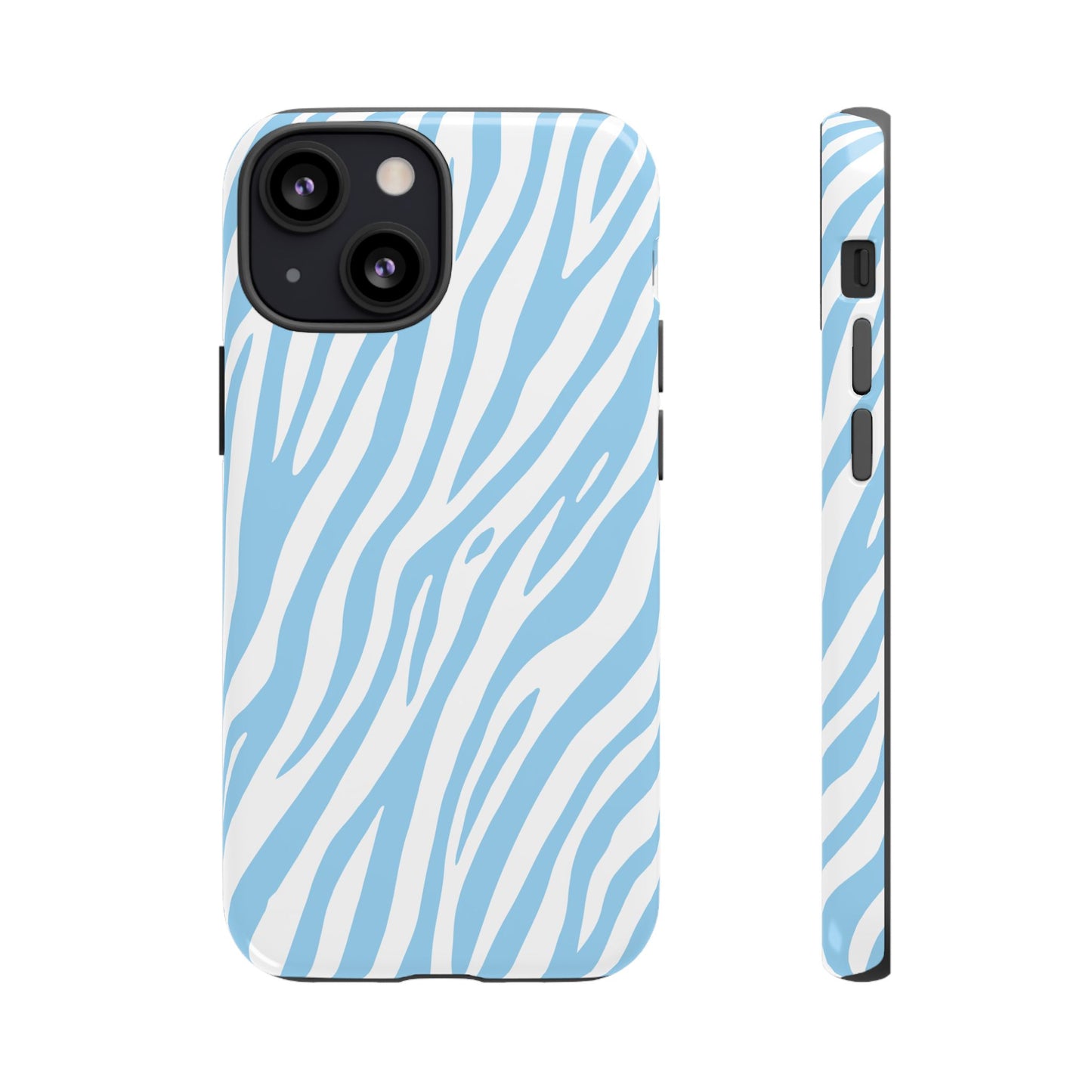 Sky Blue Tiger Print Phone Case
