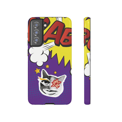Bold Purple Pop Art Cat Phone Case - Purple Phone Case - Samsung Galaxy S21 FE / Glossy
