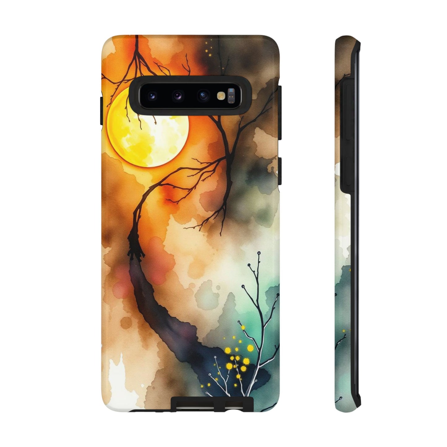 Samsung Galaxy S10 / Glossy Phone Case - Abstract Watercolour Gothic Scene Phone Case