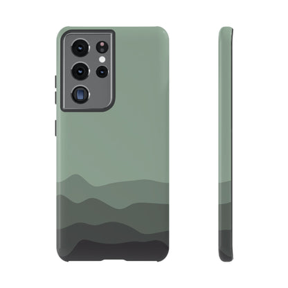 Green Abstract Waves Protective Phone Case - Green Phone Case - Samsung Galaxy S21 Ultra / Glossy