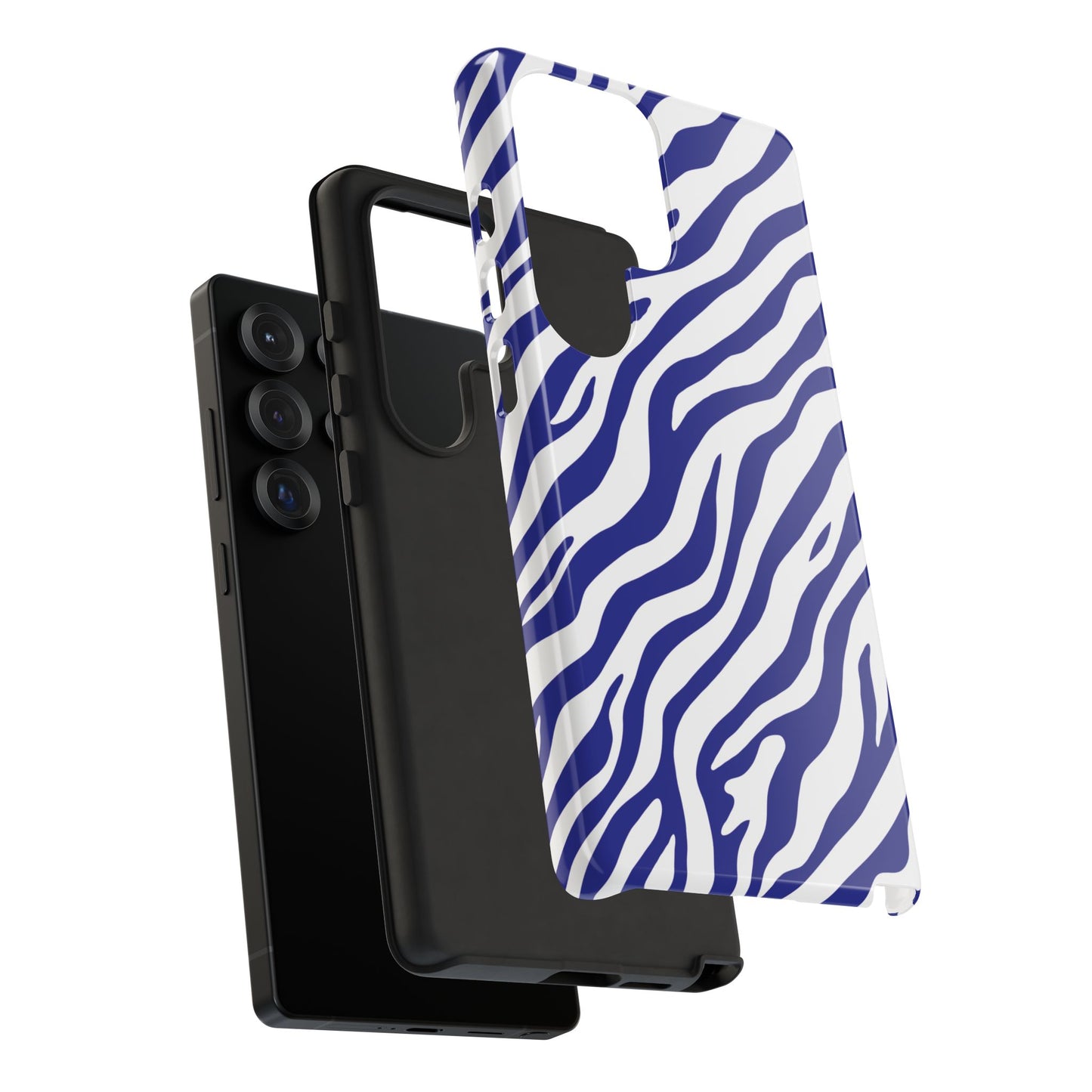 Stylish Electric Blue Zebra Print Phone Case