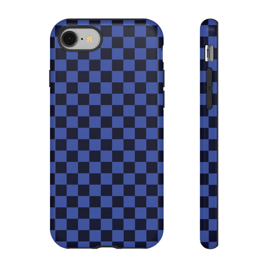 Bold Blue Small Checked Pattern Phone Case - Blue Phone Case - iPhone 8 / Glossy
