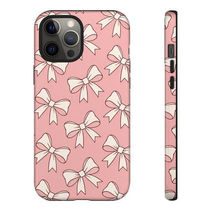 Chic Blush Pink Bow Pattern Phone Case