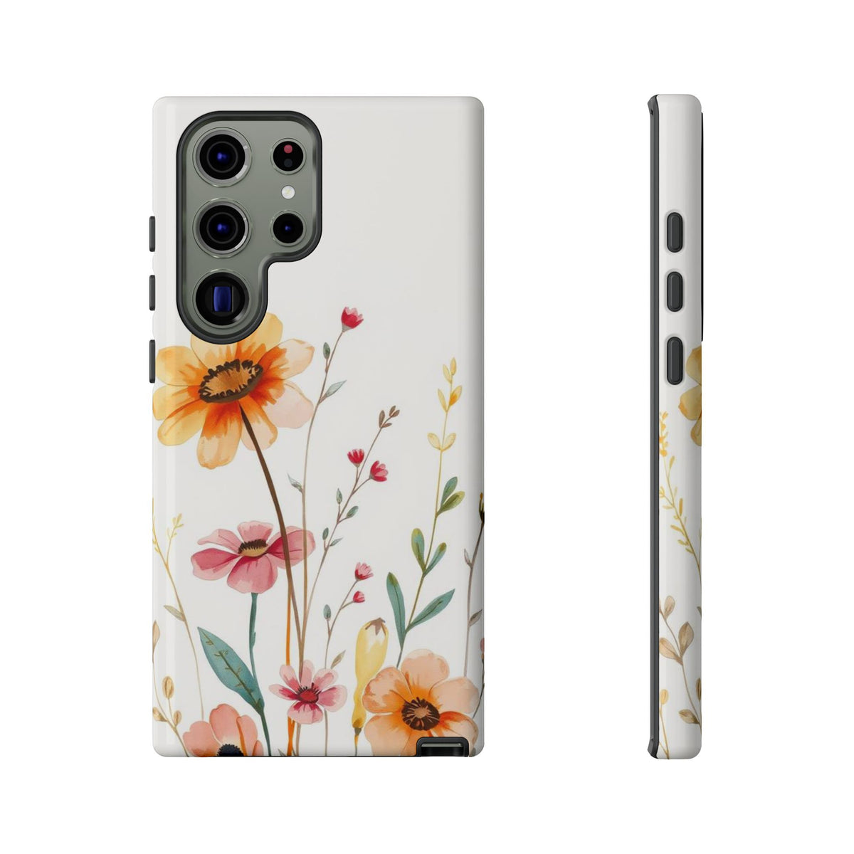 Boho Chic Watercolour Wild Blooms Pattern Phone Case - Multicolor Phone Case - Samsung Galaxy S23 Ultra / Glossy