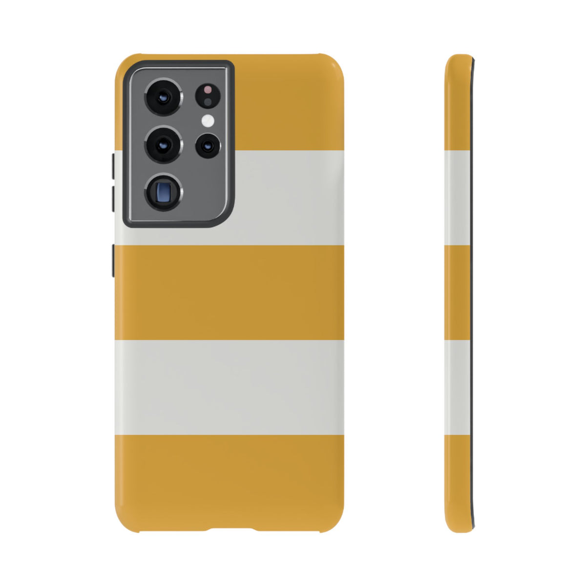 Yellow & White Horizontal Stripe Pattern Phone Case - Yellow Phone Case - Samsung Galaxy S21 Ultra / Glossy