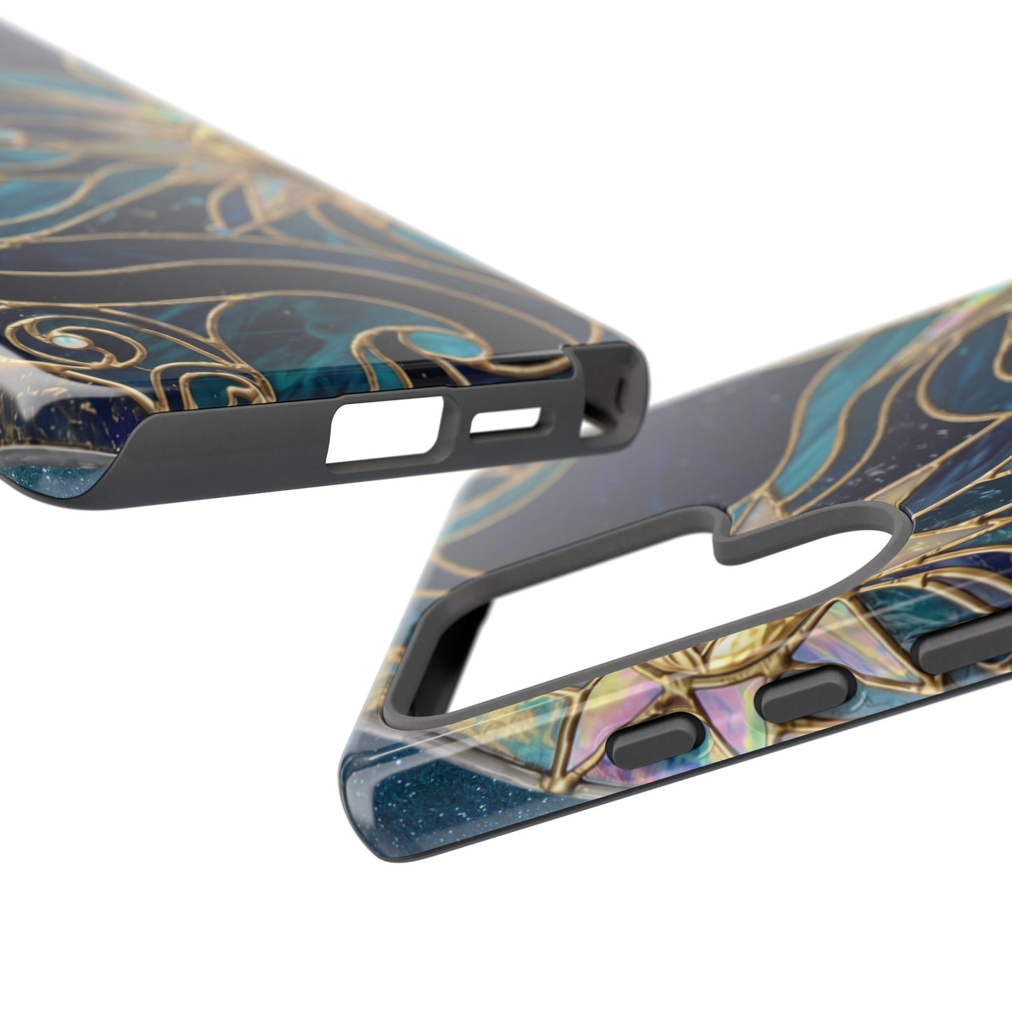 Elegant Teal & Gold Celestial Suns Phone Case